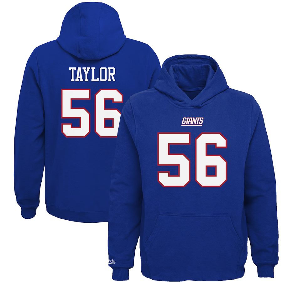 Men 2025 New York Giants #56 Taylor blue Hoodie 0819